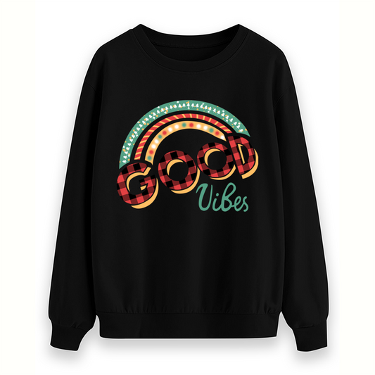 Christmas Pattern 'GOOD Vibes' Sweatshirt