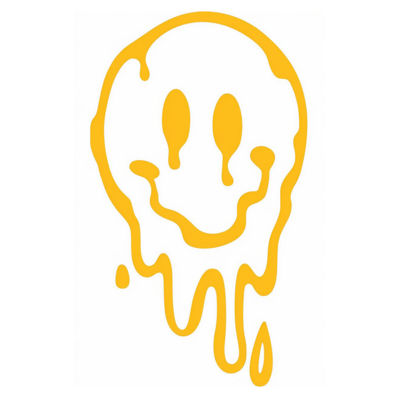 Drippy Smiley Face Graphic T-Shirt