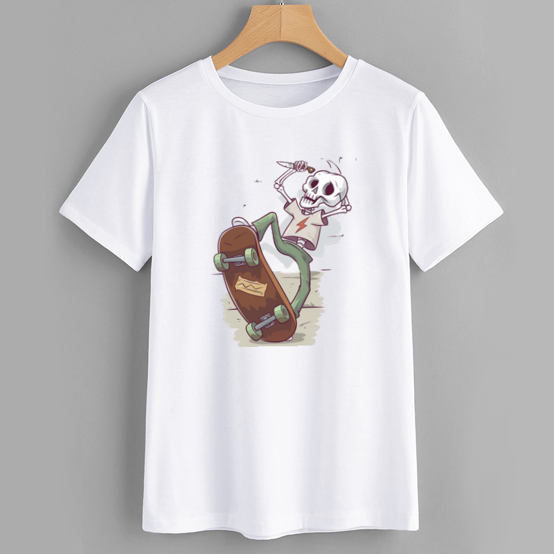 UrbanSkate Skeleton Skateboard Graphic T-Shirt