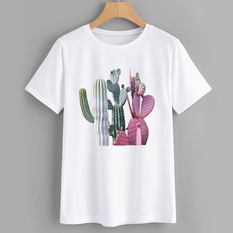 Cactus Graphic Tee - Summer Plant Print T-Shirt