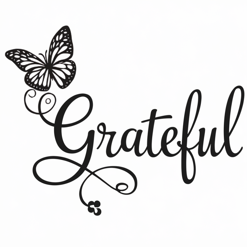 Grateful Butterfly Graphic Cotton T-Shirt