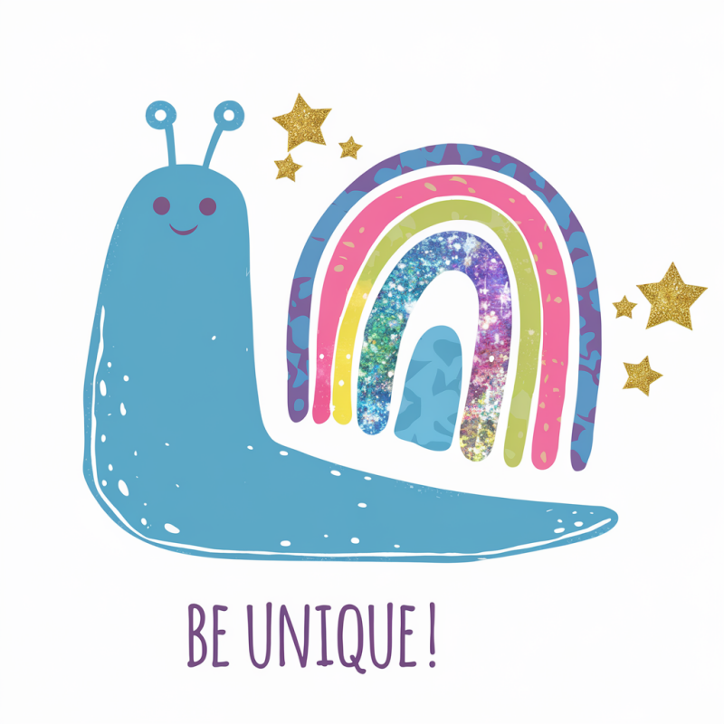 Cute Snail and Rainbow Graphic T-Shirt for Kids