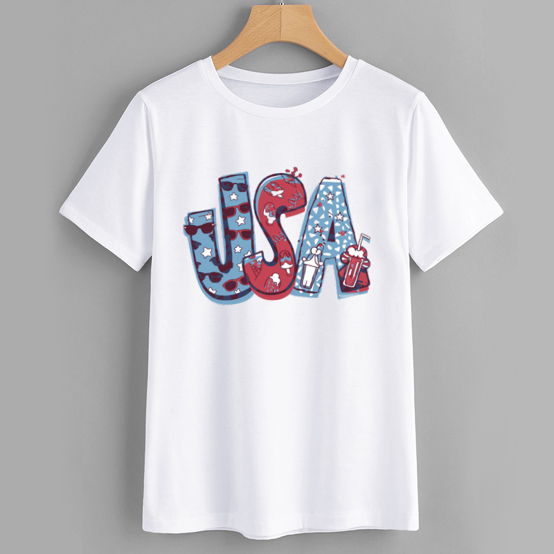 USA Graphic Tee - Patriotic Summer Shirt