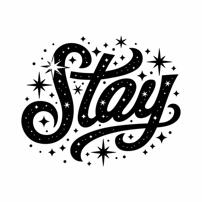 Stay Graphic T-Shirt with Star Design