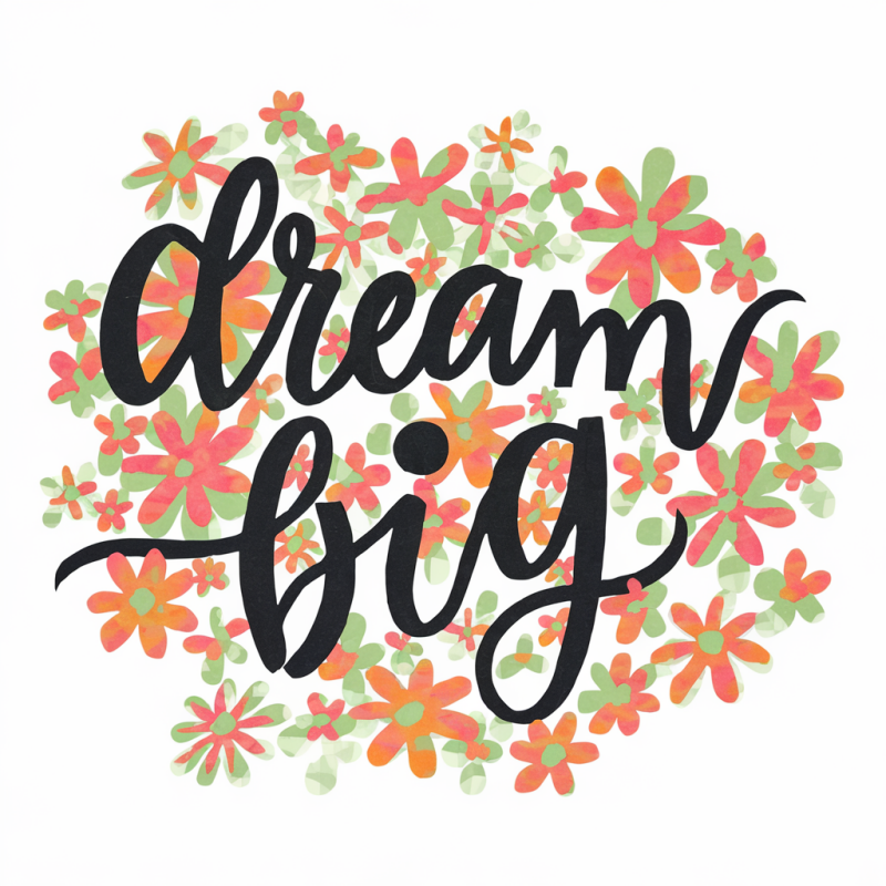 Dream Big Cotton Floral Print T-Shirt