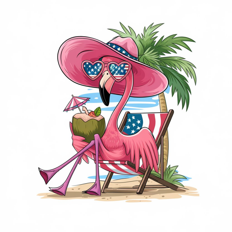 Tropical Flamingo Summer T-Shirt