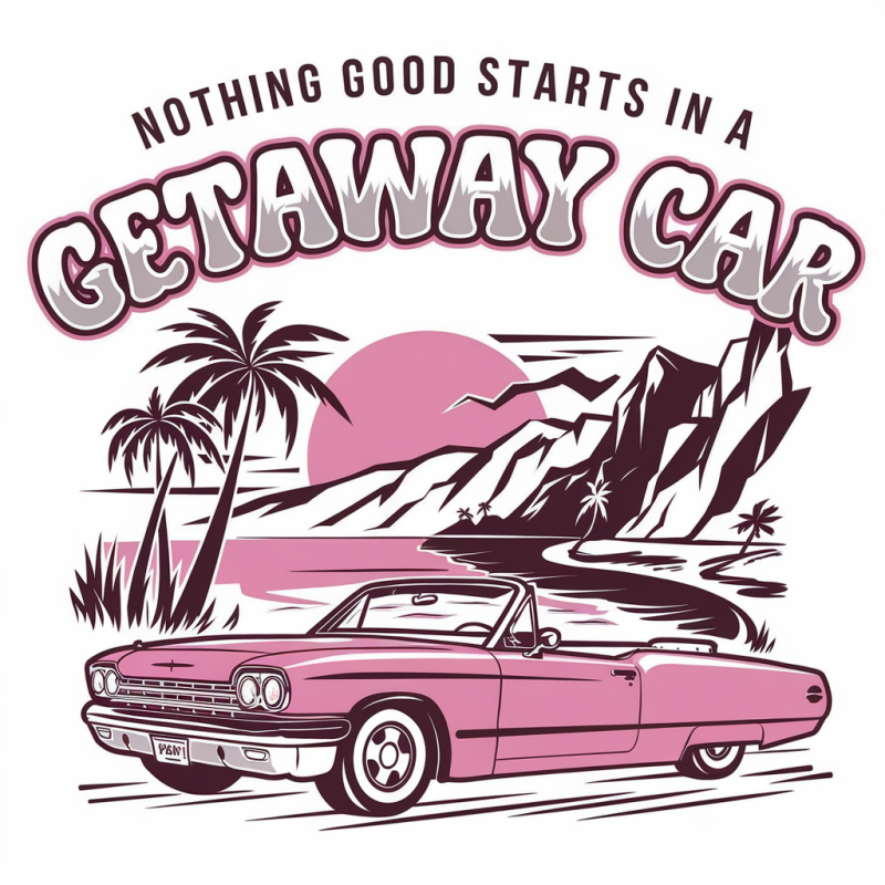 Retro Getaway Car Graphic T-Shirt for Trendy Outfits