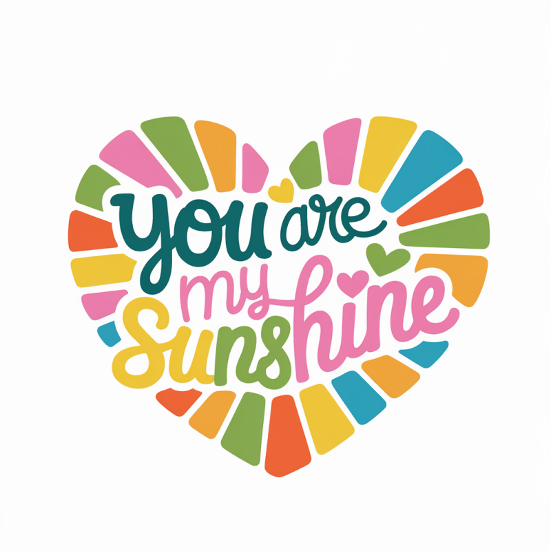 Sunshine Heart Colorful Graphic Cotton T-Shirt