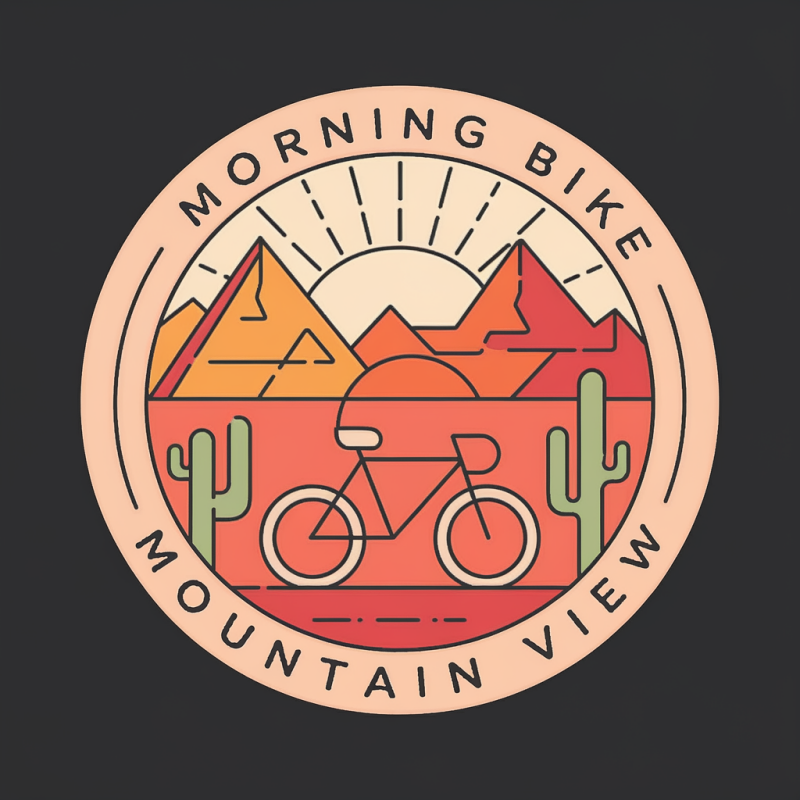 Morning Bike Mountain View Black Cotton T-Shirt