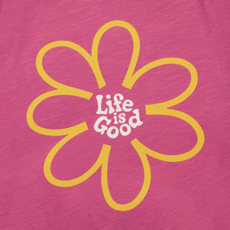 Life is Good Flower Graphic Black T-Shirt