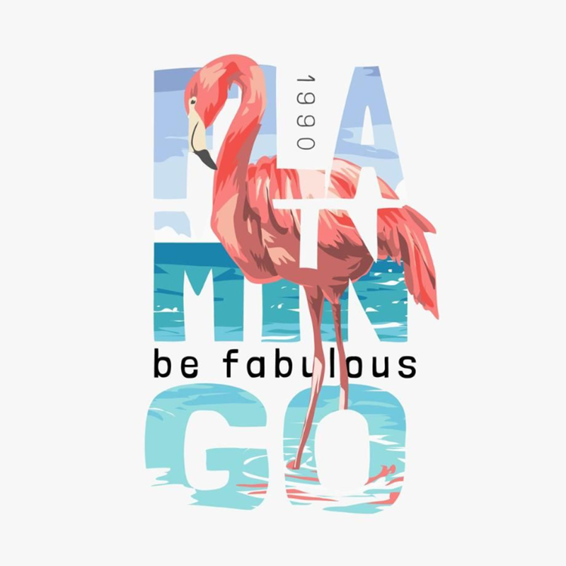 Flamingo Graphic T-Shirt - Be Fabulous Casual Tee