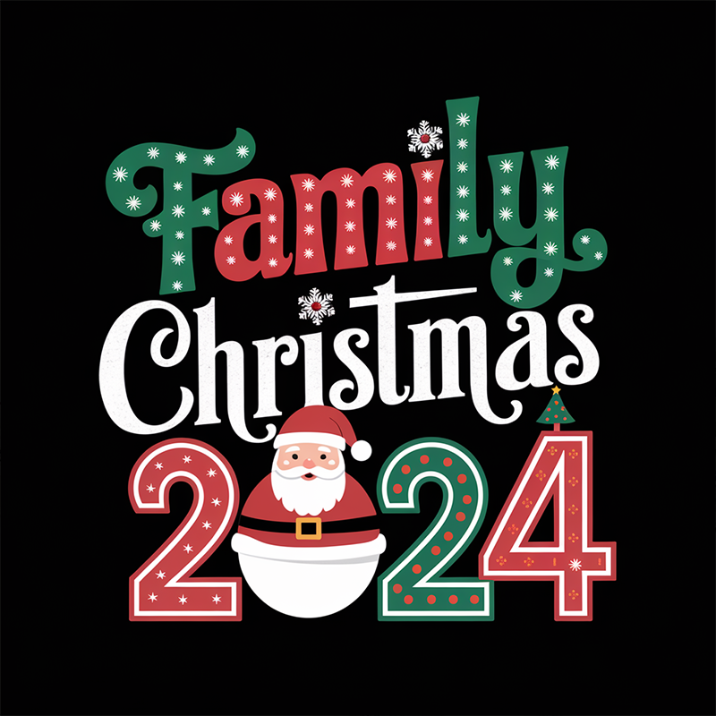 Christmas Pattern 'Family Christmas' T-Shirt