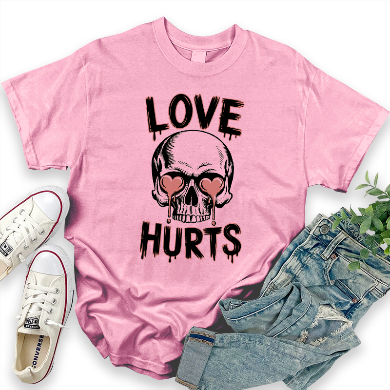 Love Hurts Skull Valentine's Day T-Shirt