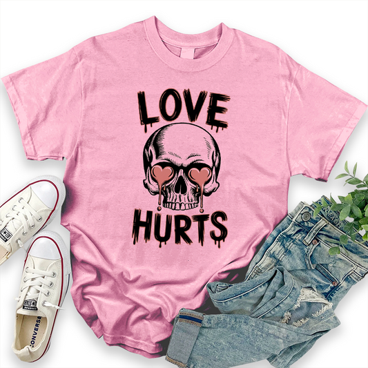 Love Hurts Skull Valentine's Day T-Shirt