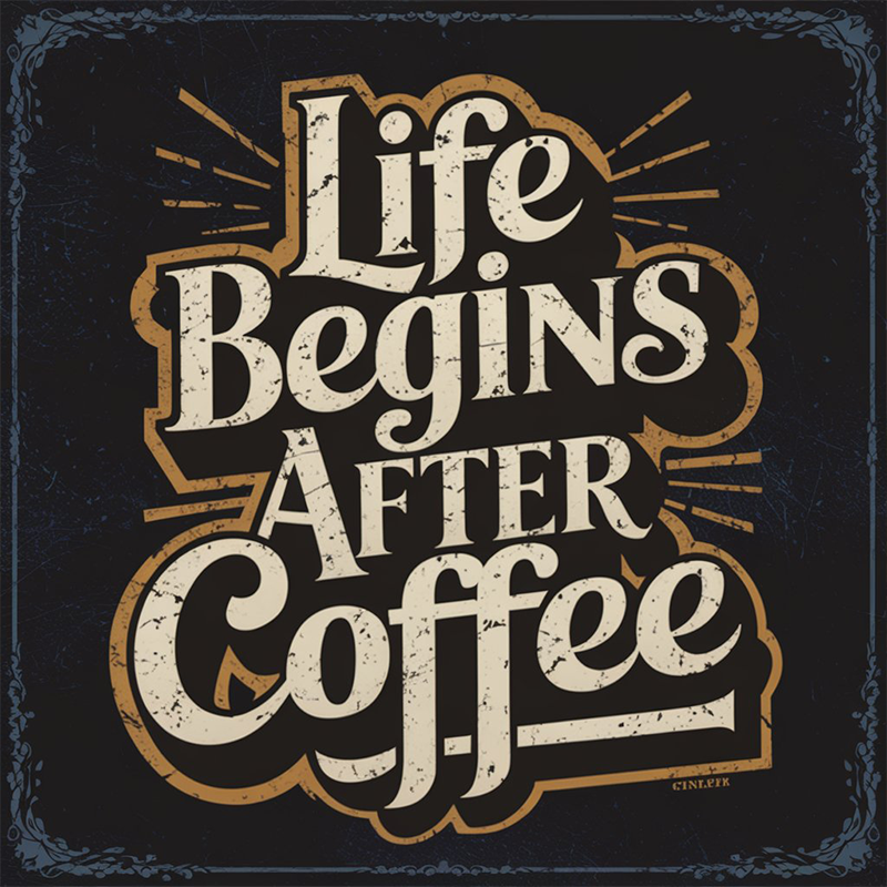 Fun Letter 'Life Begins After Coffee' T-shirt