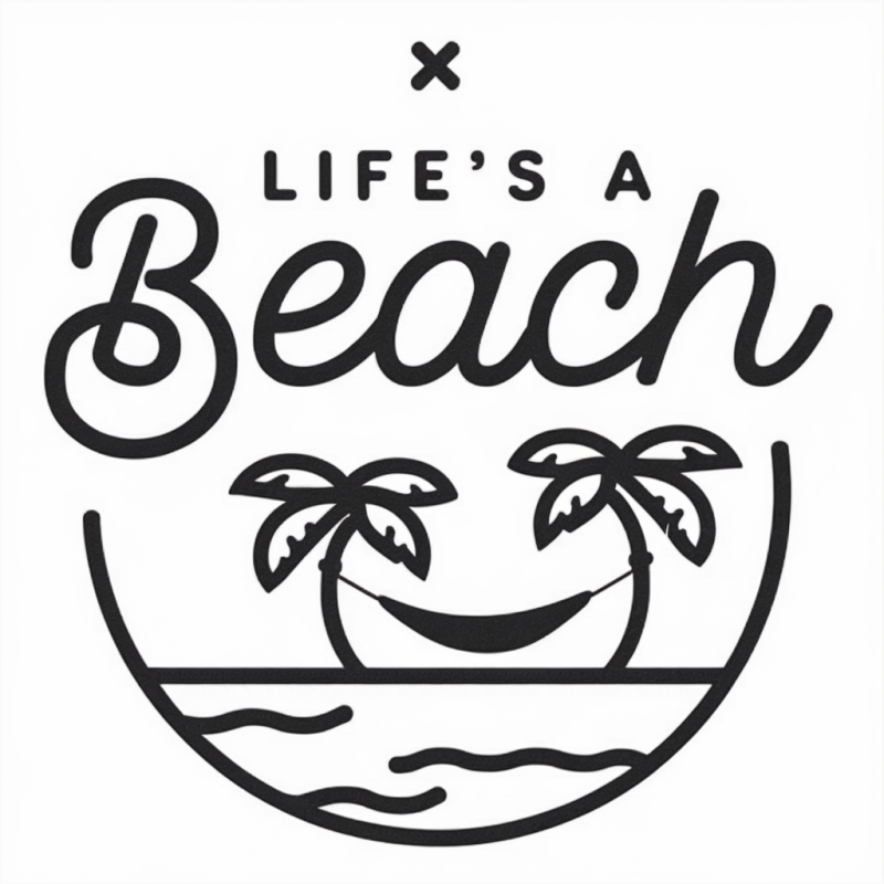 Cotton Life's a Beach Graphic T-Shirt