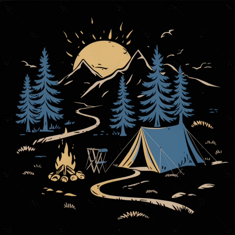 Camping Adventure Graphic T-Shirt