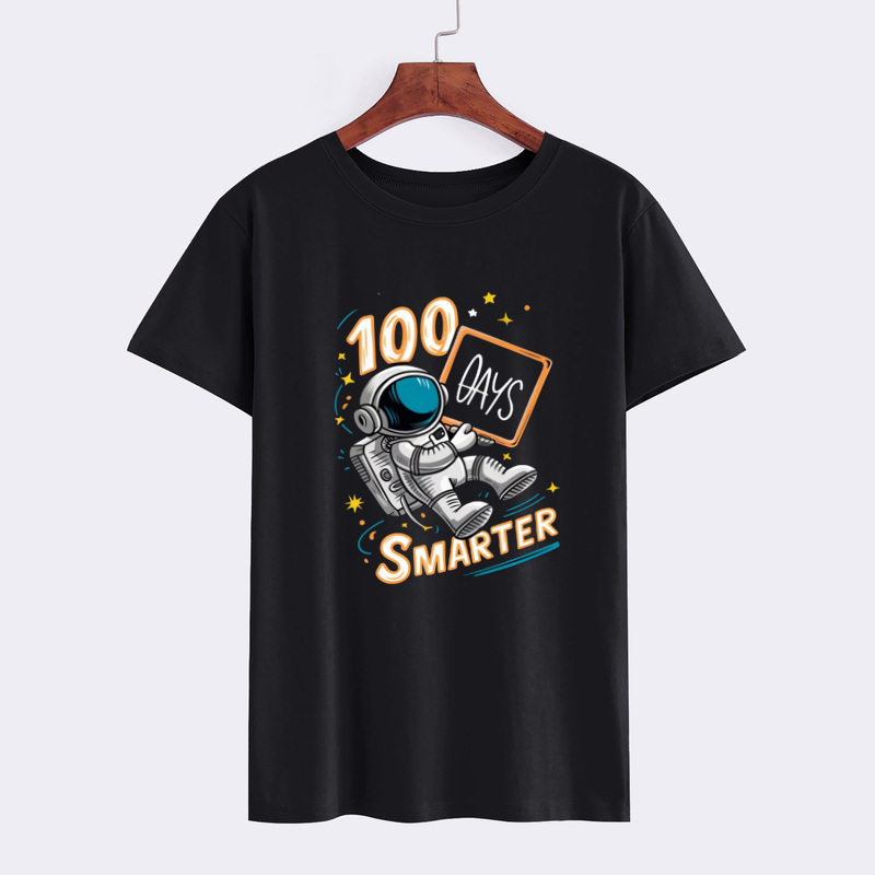 Astronaut 100 Days Smarter Graphic T-Shirt