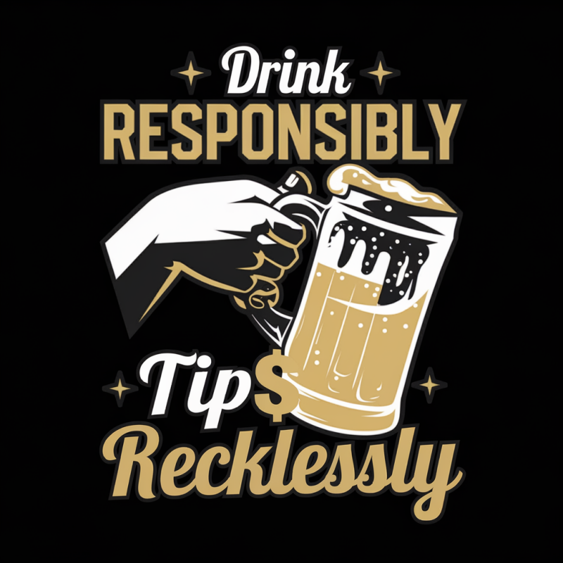 Drink Responsibly Tip Recklessly Beer T-Shirt