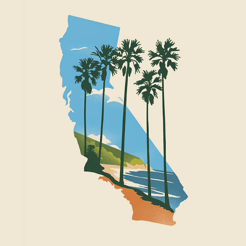 California Palm Tree Graphic T-Shirt