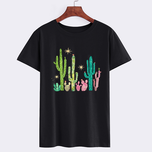 Cactus Graphic T-Shirt - Black