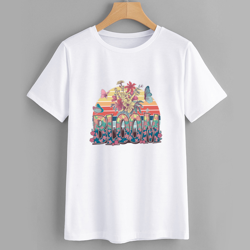 Retro Bloom Floral Graphic Cotton T-Shirt