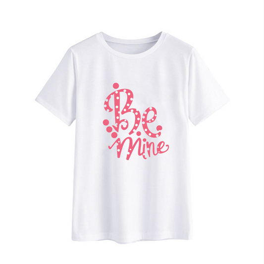 Be Mine Valentine's Day T-Shirt - Cute Pink Polka Dot Design