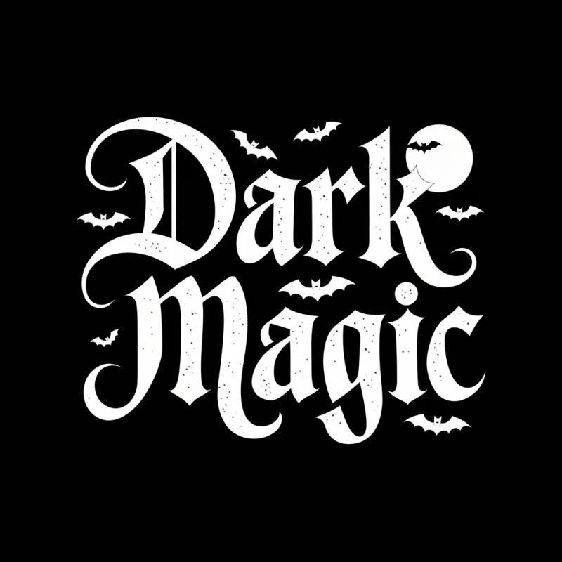 Dark Magic Graphic Tee - Black T-Shirt with Bat Design