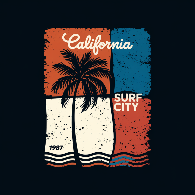 California Surf City Vintage Graphic T-Shirt