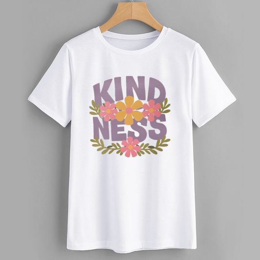 Floral Kindness Graphic Tee - Positive Message T-Shirt