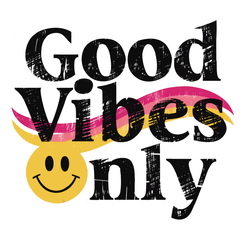 Good Vibes Only Graphic T-Shirt - Smiley Face Design
