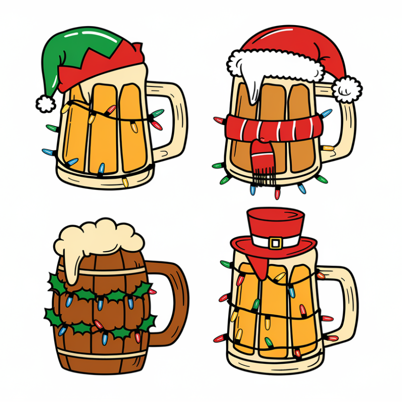 Festive Beer Mug Christmas T-Shirt