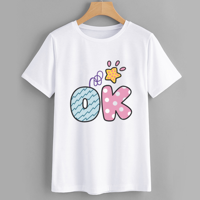 OK Graphic T-Shirt with Colorful Print