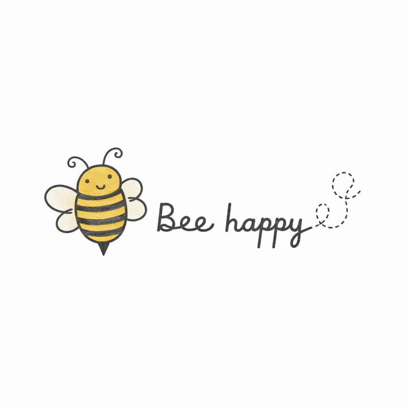 Cute Bee Happy Graphic T-Shirt