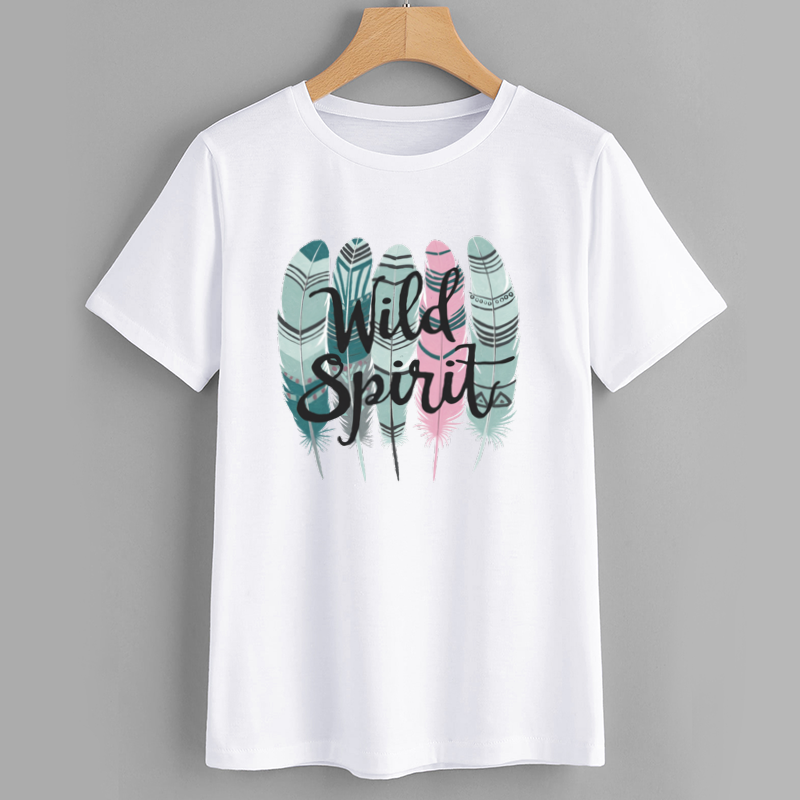 Wild Spirit Feather Graphic T-Shirt