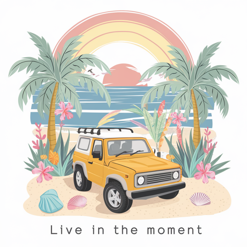 Vintage Summer Beach Graphic T-Shirt