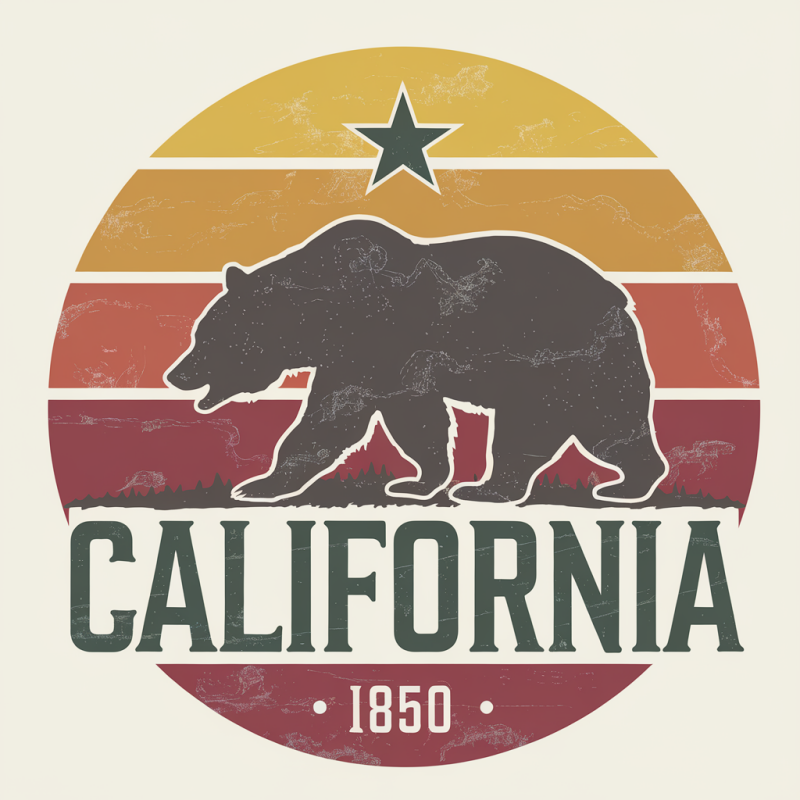 Retro California Bear Cotton Graphic T-Shirt
