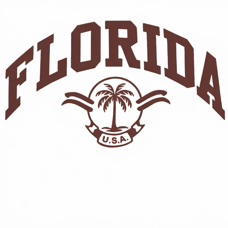 Florida Graphic T-Shirt with Palm Tree Design