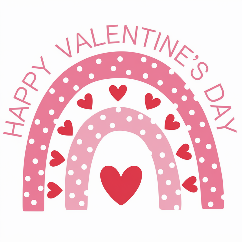 Valentine's Day Rainbow Heart Cotton T-Shirt