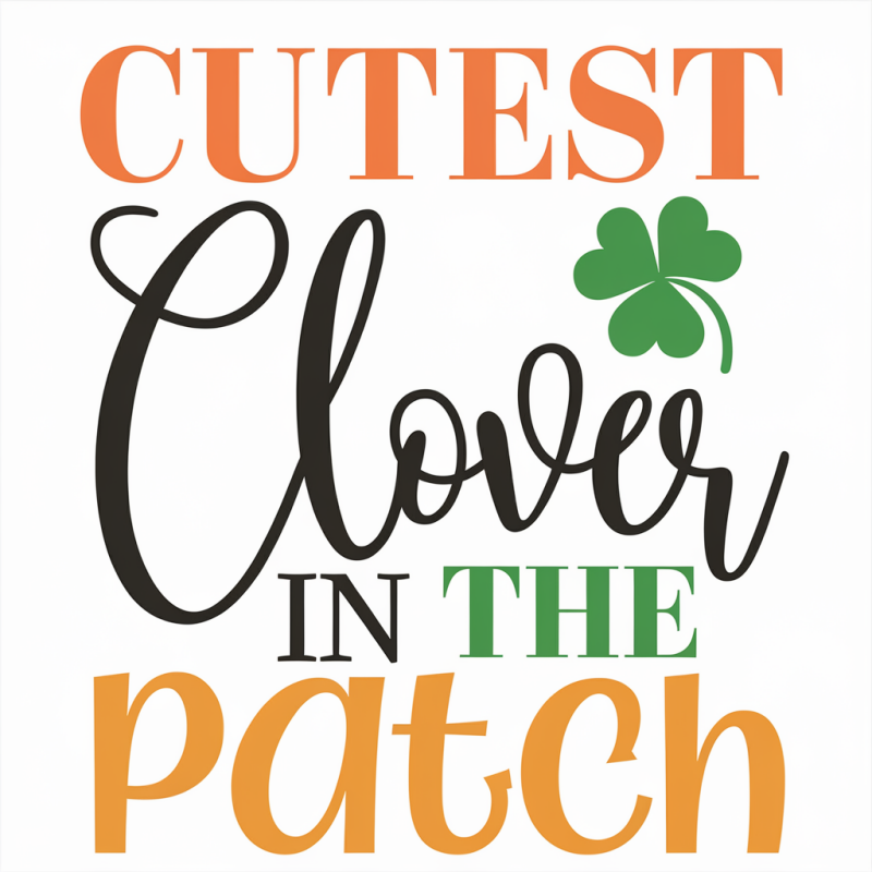 Cute Clover Graphic Cotton T-Shirt