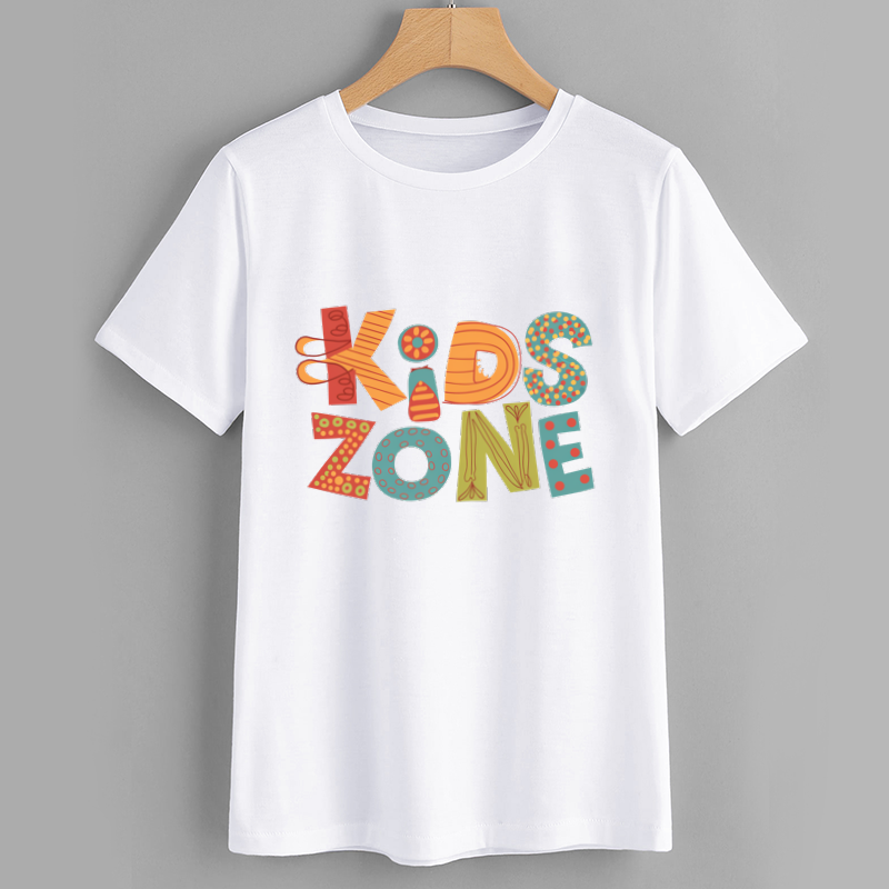 Cotton White Graphic T-Shirt Casual Tee