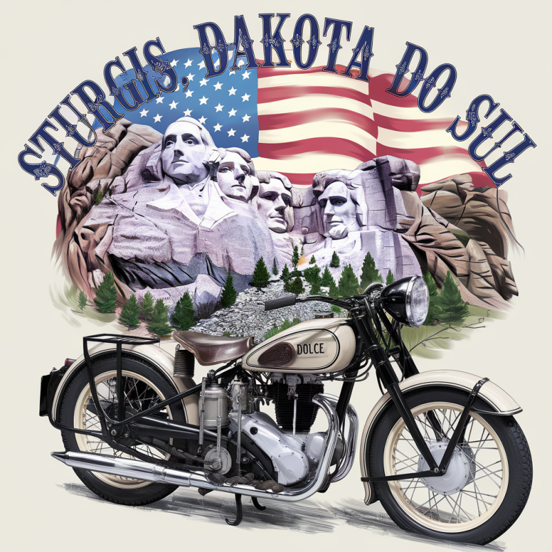 Sturgis Dakota South Vintage Motorcycle Graphic T-Shirt