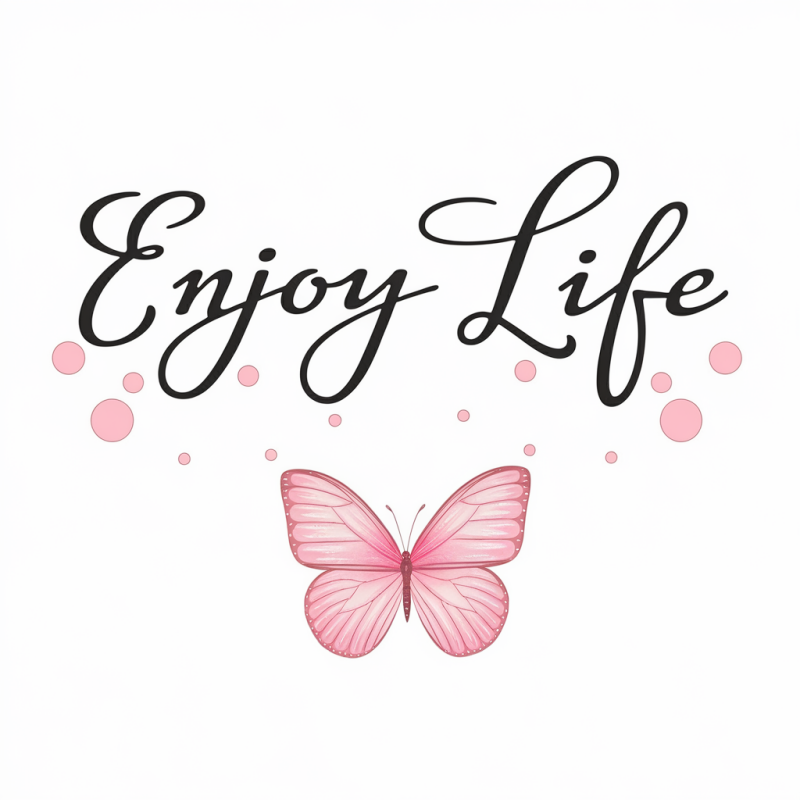 Enjoy Life Butterfly Graphic T-shirt
