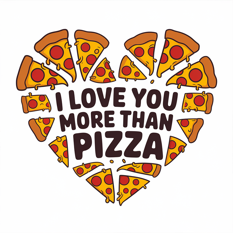 Valentine's Day 'I Love You More Than Pizza' T-shirt