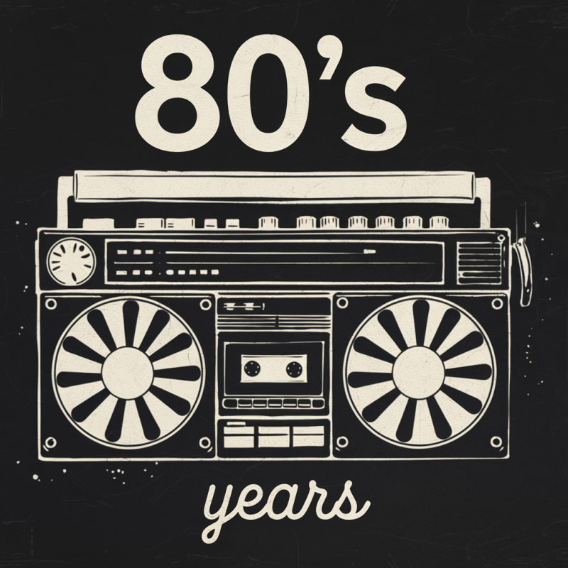 80s Retro Boombox Graphic T-Shirt