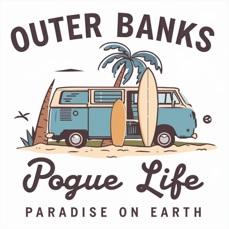 Outer Banks Pogue Life Graphic T-Shirt - Paradise on Earth Design