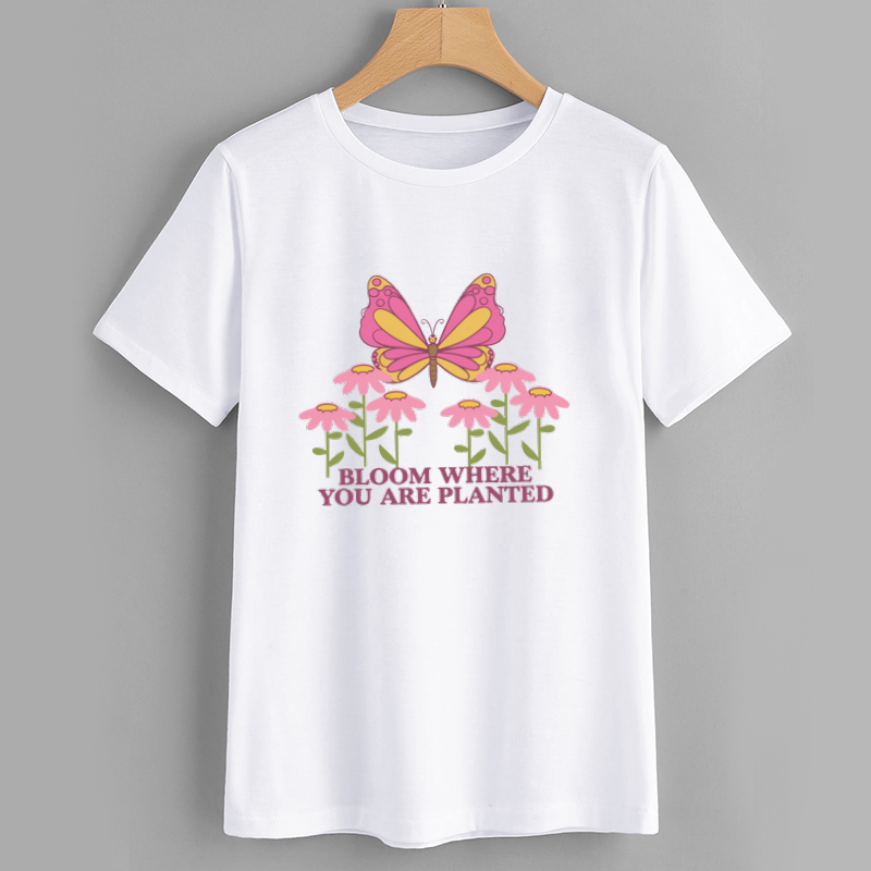 Bloom Where You Are Planted Butterfly T-Shirt