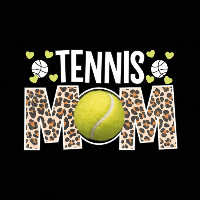 Leopard Print Tennis Mom T-Shirt