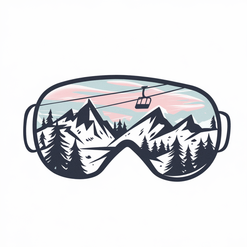 Mountain Reflection Snowboard Graphic T-Shirt