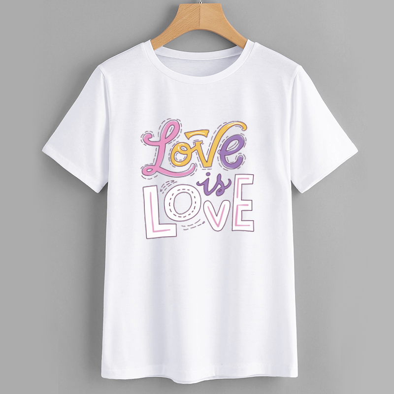 Rainbow Love is Love Cotton Graphic T-Shirt